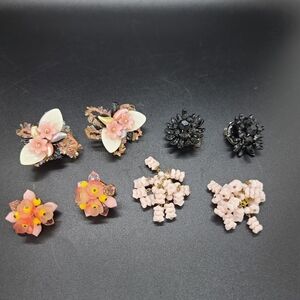 EARRINGS. Vintage 40s 50s.  Western Germany. 5 Pieces Clip-Ons.